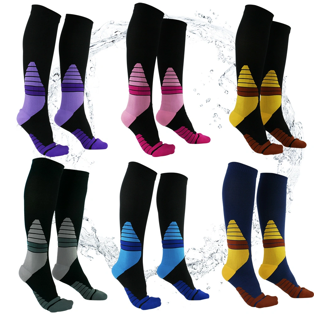 Compression Socks Running Marathon Long Tube Sports Socks, Unisex Knee Length Breathable Hiking Trekking Sock, Knee High Socks for Men and Women Esg17069