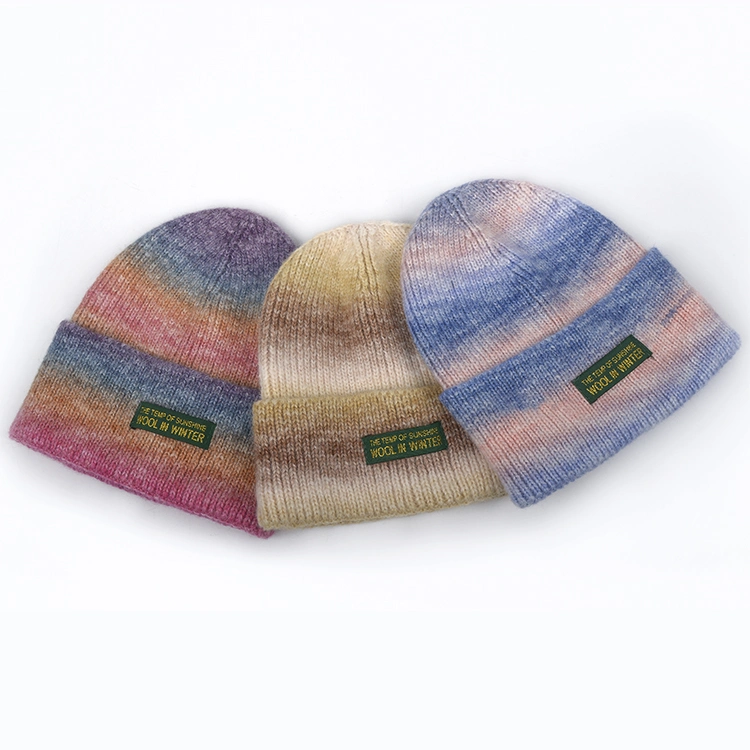 Multi-Color Winter Warm Wool Hat Tie Dye Beanie Hat