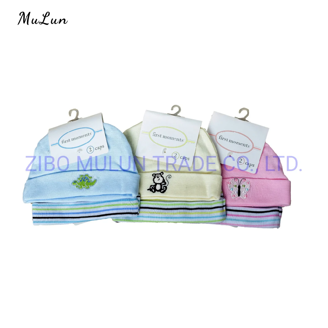 New Design Custom 100% Cotton Kids Knitted Hats/Newborn Baby Cotton Cute Soft Cap