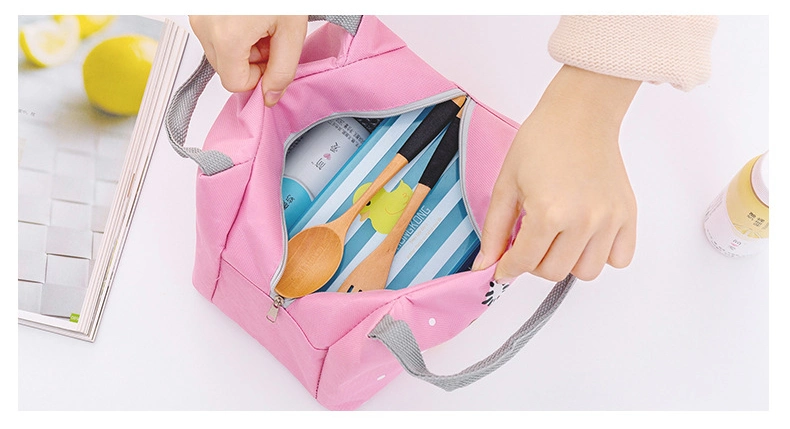 New Fashion Primary School Students Lunch Bag Zipper Kids Cooler Bag Outdoor Custom Environmental Protection Bag