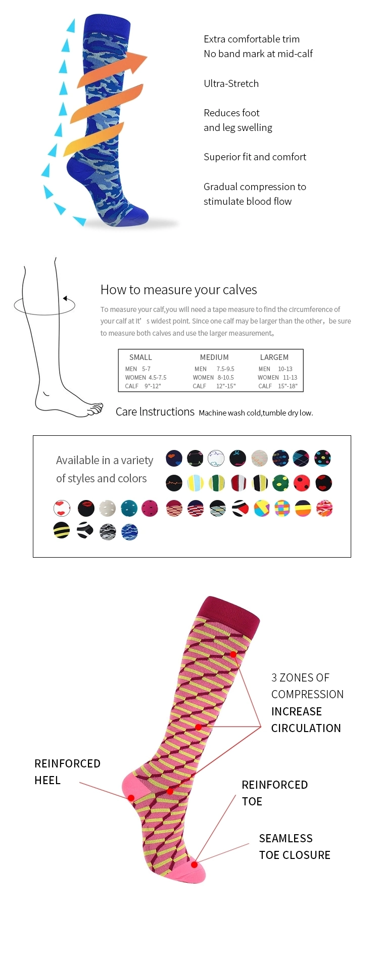 Custom Logo OEM 100 Cotton Men Women Fashion Funny Funky Crew Colorful Happy Dress Socks