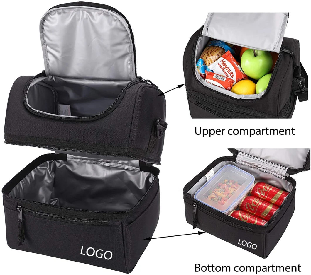 Adult Lunch Box Insulated Lunch Bag Large Cooler Tote Bag for Men, Women, Double Deck