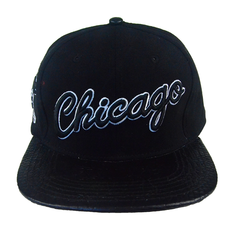 Custom Fashion Cotton Embroidery Cap PU Leather Baseball Cap Hat Basketball Cap Vintage Snapback Hat