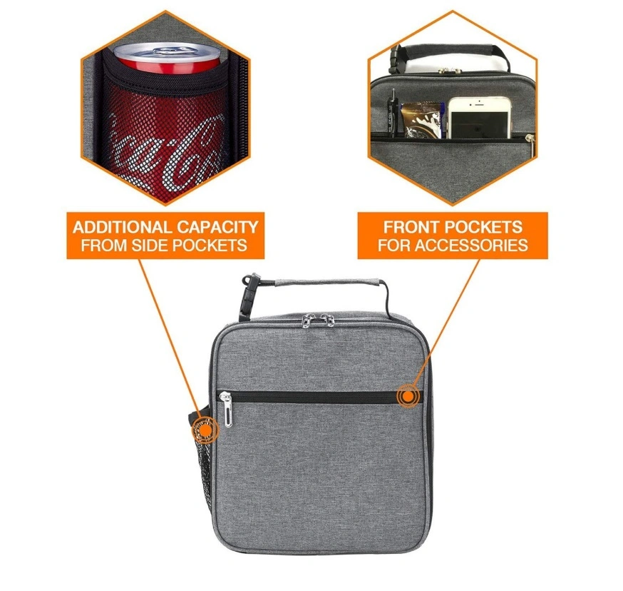 Insulated Lunch Box Leak-Proof Cooler Bag Dual Compartment Lunch Tote for Men Women Wine Bag