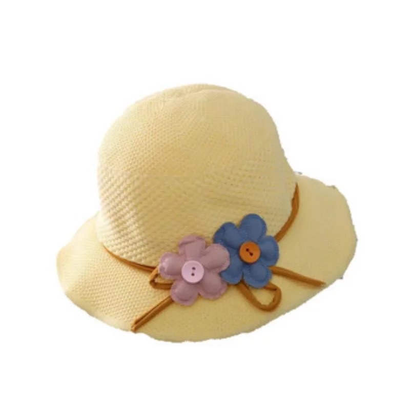 China Suppliers Good Quality Flower Deco Butterfly Tie Knitted Kids Bucket Hat