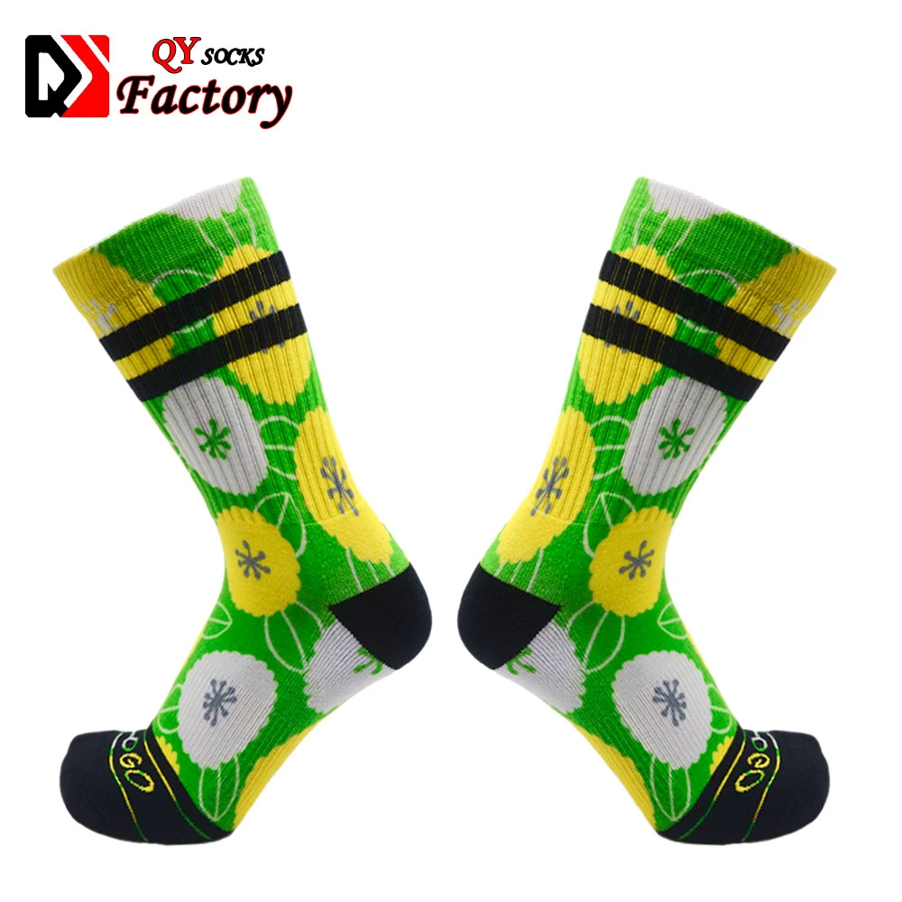 Custom 3D Pinting Bamboo Socks 360 Digital Seamless Blank Printed Crew Socks