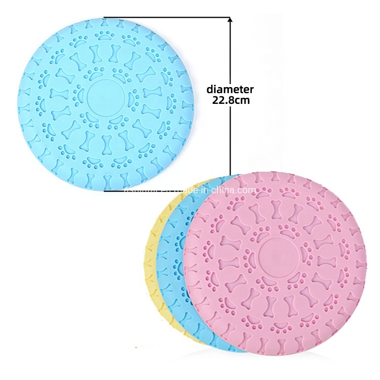 Multi Colors Pet Training Flying Disc Feeding Toy Rubber Catcher 9inch Large Dog Interactive Toys