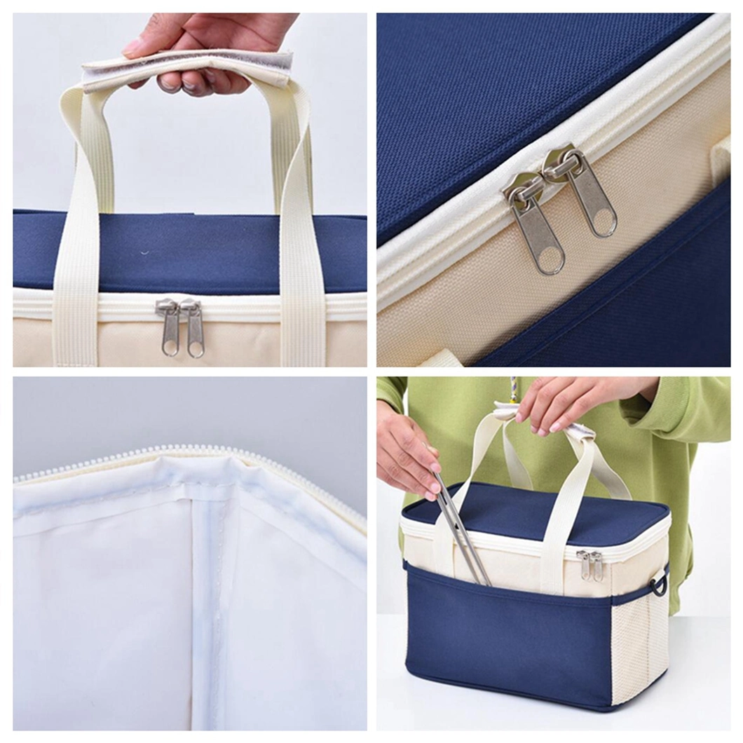 Portable Fashion Shoulder Lunch Bag Tote Cans Cooler Bag