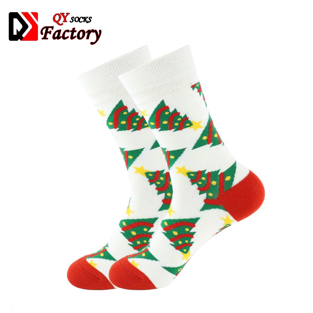 Organic Cotton Colorful Funny Christmas Presents Unisex Dress Crew Socks Women