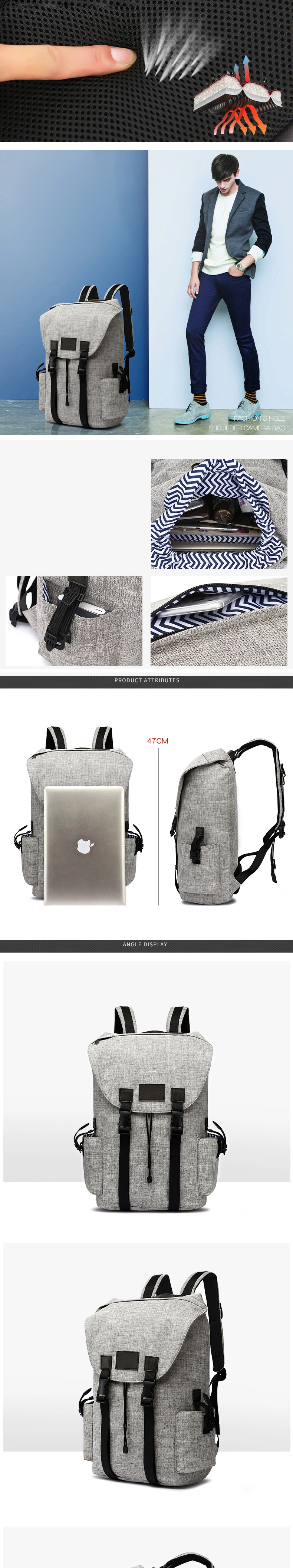 2018 New Double Shoulder Bag Trend Men's Leisure Bag Multifunctional Handbag Business Computer Bag