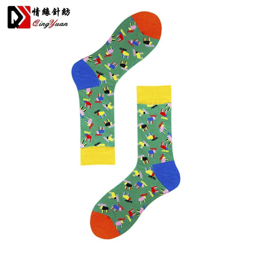 New Design Cheap Sweat-Absorbent Funny Dress Colorful Unisex Men Women Jacquard Custom Made Socks