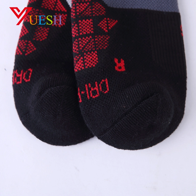 Dark Color Thick Protective Sport Cushion Elite Basketball Compression Athletic Socks Middle Crew Socks
