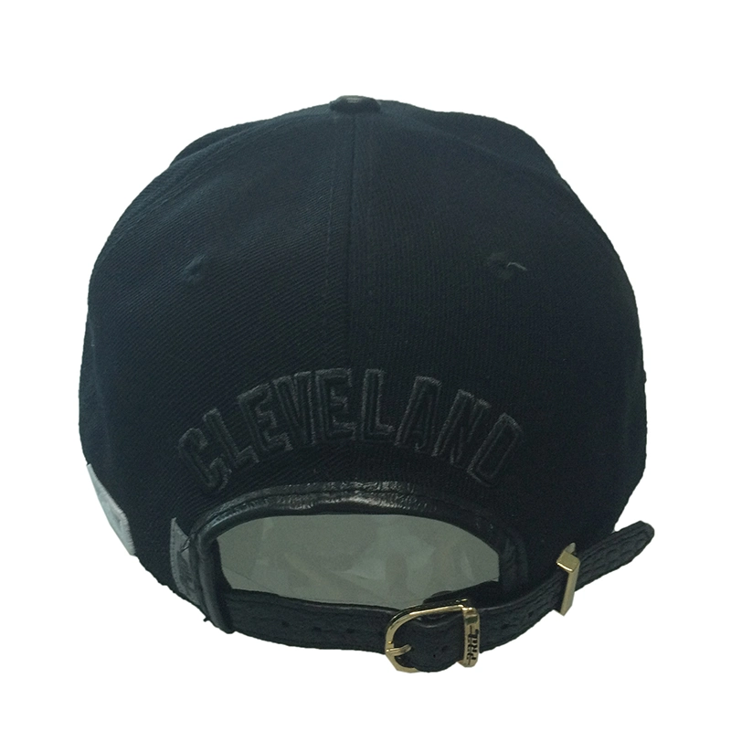 Custom Black Leather Hat 3D Embroidery Basketball Cap Flat Brim Baseball Cap Vintage Snapback Hat