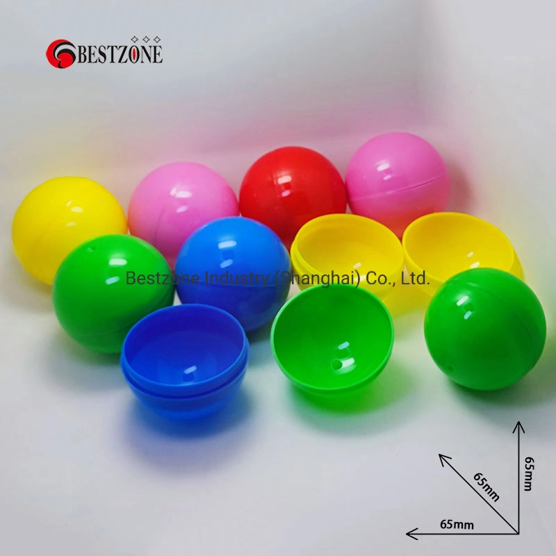 65mm 2.56 Inch Big Colorful Plastic Capsule Toys for Gashapon Gumball Toy Machine Price Container