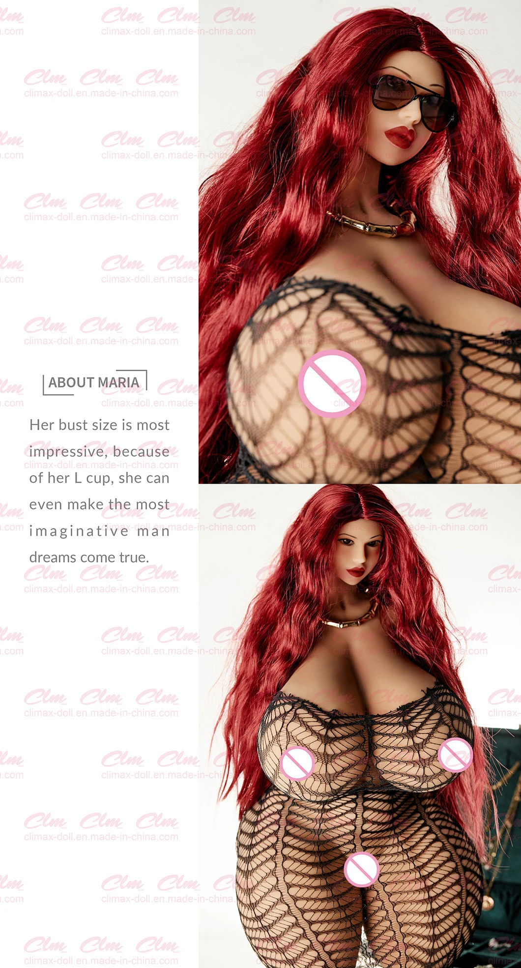 Clm (Climax Doll) 72cm Big Breast Skin Sex Doll Realistic Love Doll with Skeleton Sex Toy