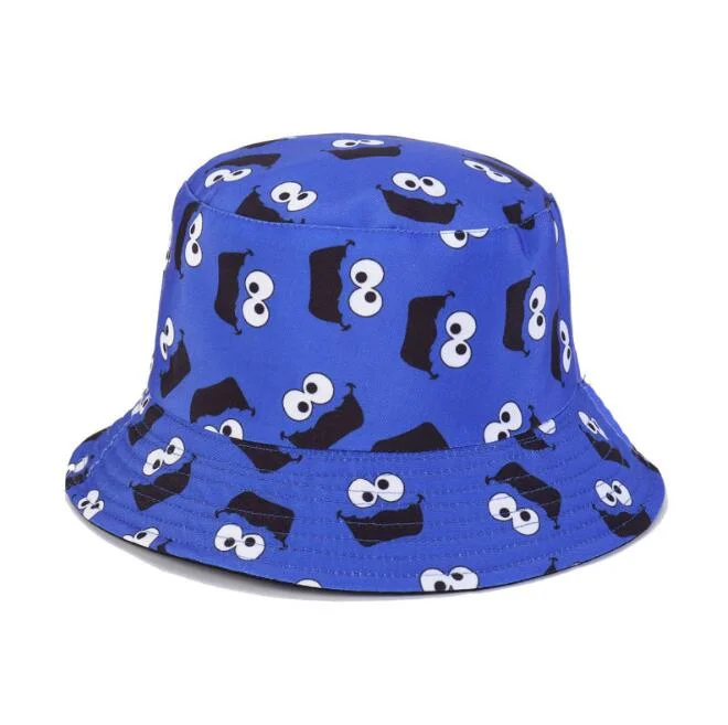 Unsiex Cotton Carton Printed Bucket Hats Wholesale Folding Polyester Bucket Hats