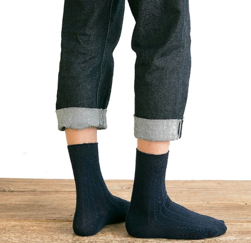 Custom Crew Mens Socks Winter Ribbed Cotton Cashmere Socks