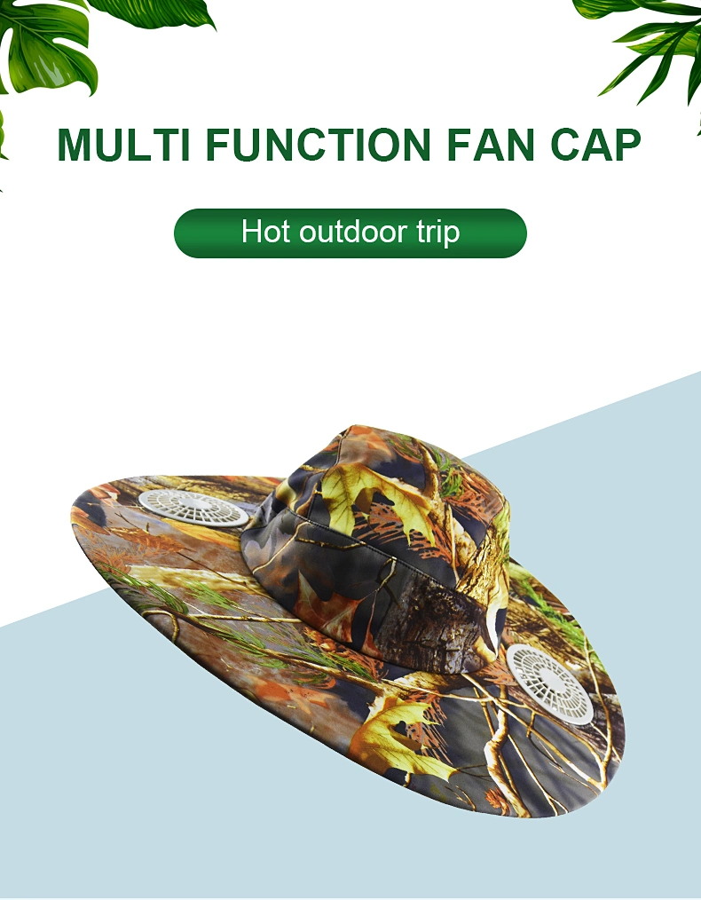 Custom Summer Sport Cooling Hat Outdoor Hat Solar Cooling Fan Hat