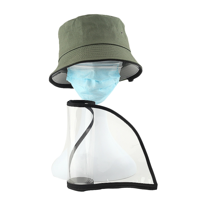 Protective Mask Anti-Spray Hat Cap Face Shield Detachable Dustproof Outdoor Windproof Bucket Hat