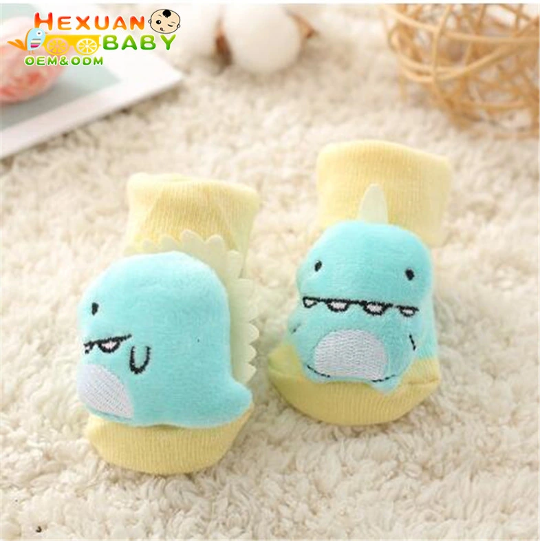 Wholesale Organic Cotton Shoe with 3D Cartoon Animal Pattern Baby Socks