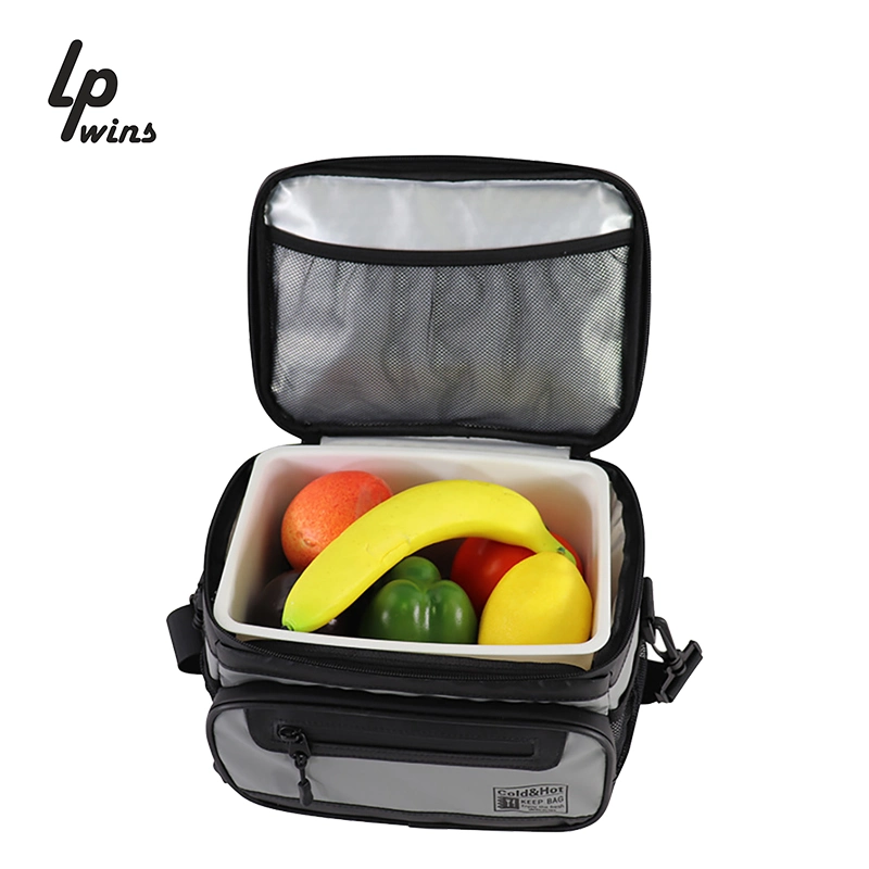 Double Decker Insulated Cooler Bags Lunch Box Food Picnic Bag Cooler Tote Handbags for Men Women