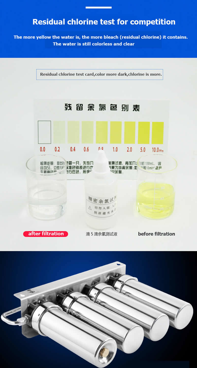304 Stainless Steel Alkaline Water Purifier 5 Stage Counter Top Ss UF Water Filter