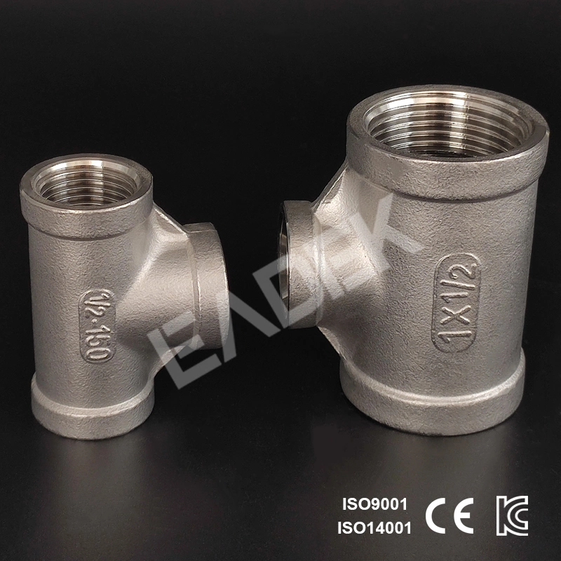 Ss Stainless Steel Thread Reducing Tee Outlet Water Pipes Fitting