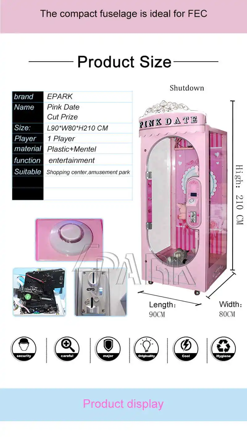 Pink Date Cut Prize Arcade Games Machines