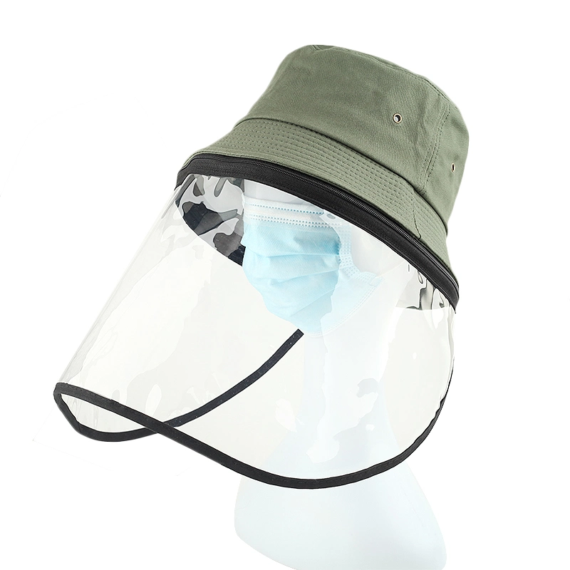 Protective Mask Anti-Spray Hat Cap Face Shield Detachable Dustproof Outdoor Windproof Bucket Hat