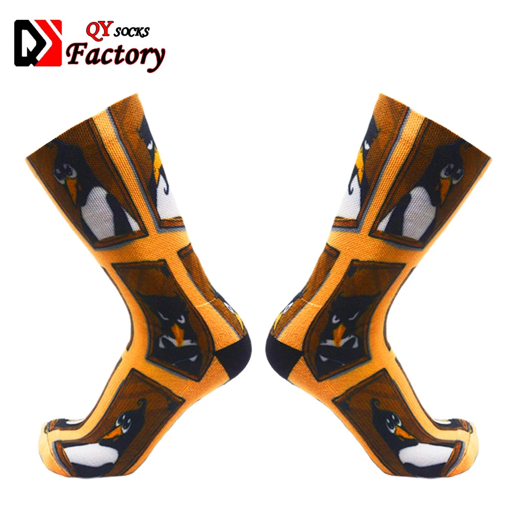 360 Degree Seamless Full Printing Bamboo Crew Socks 3D Print Sublimation Blank Sport Socks