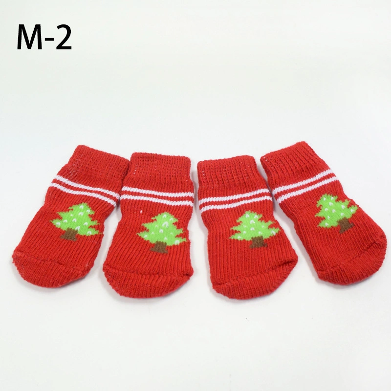 Pet Dog Autumn and Winter New Cotton Socks Wool Socks Paw Print Non-Slip Bottom