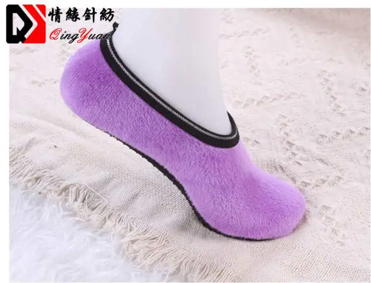 Anti-Slip DOT Women Socks House Thermal Socks with Floral Prints
