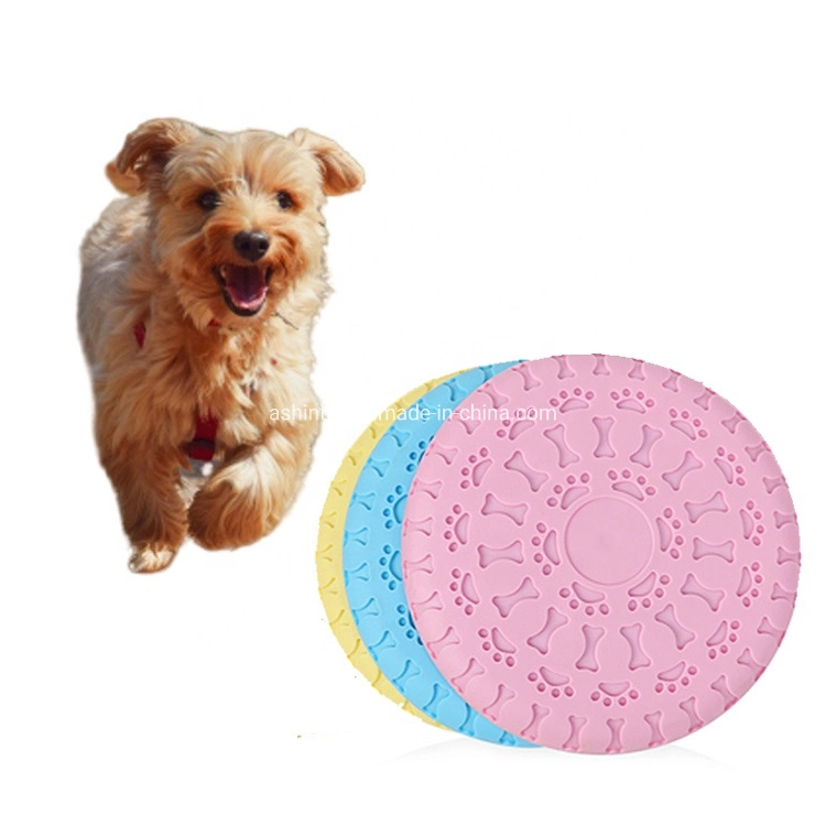 Multi Colors Pet Training Flying Disc Feeding Toy Rubber Catcher 9inch Large Dog Interactive Toys