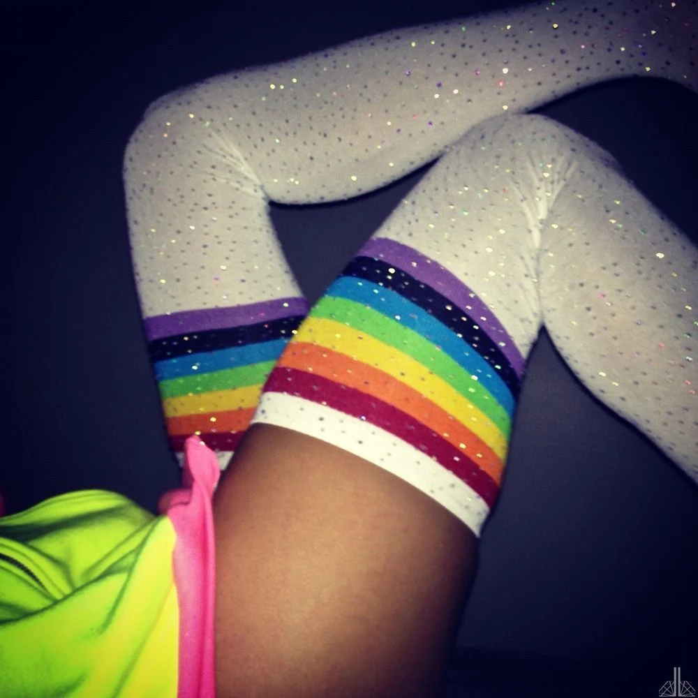 Glitter Over Knee Long Sock Sexy Shine Sparkle Custom Logo Colorful Three Stripes Thigh High Socks with Diamonds