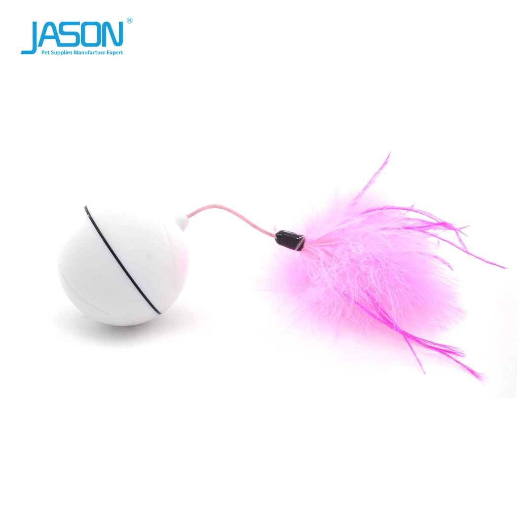 Wholesale Funny Game Cat Toy Ball LED Ball with Feather