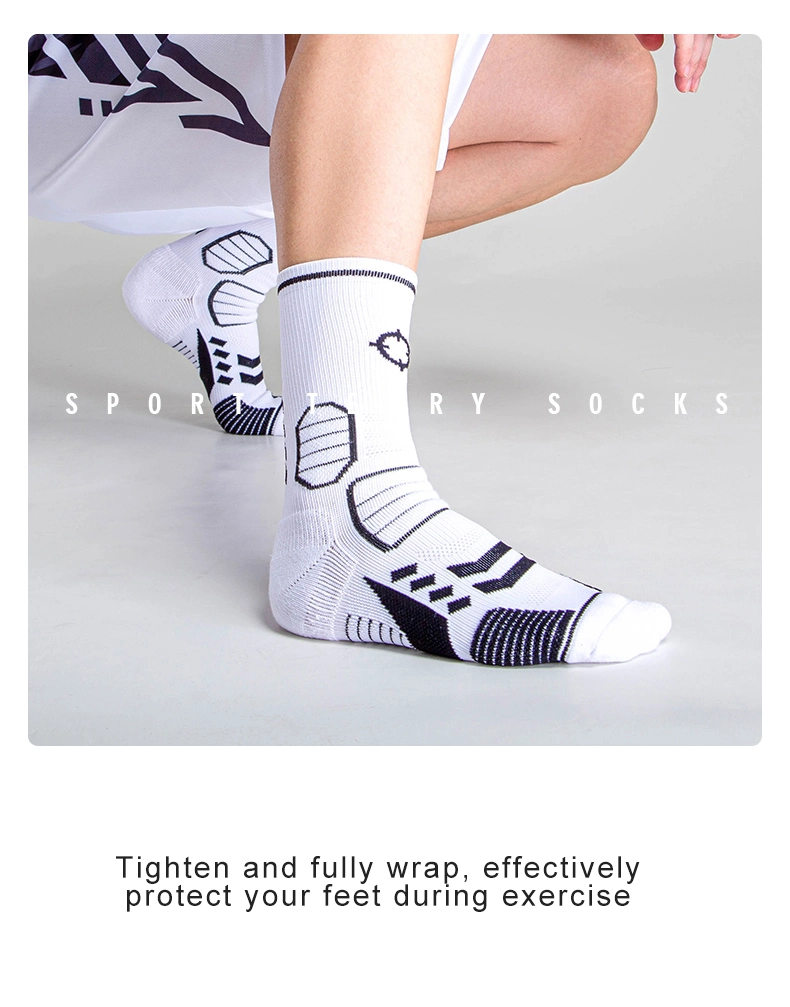 Autumn Sports Socks Running Nylon Elastic Custom Design OEM Sweat Unisex Thick Towel Bottom