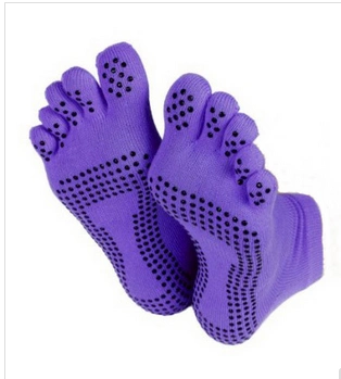 Men's/Women's Unisex Grey Grippers/Trampoline Non-Slip Crew Yoga Toe Socks