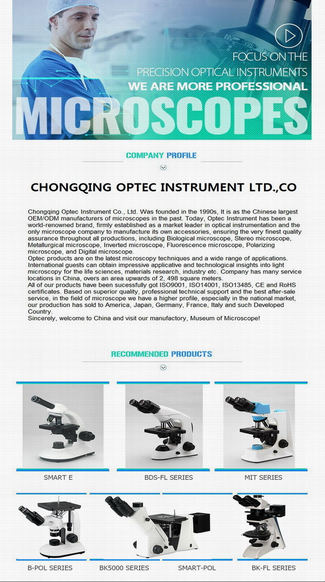 Professional Digital Microscope Digital Camera Unit for Laboratory Equipment