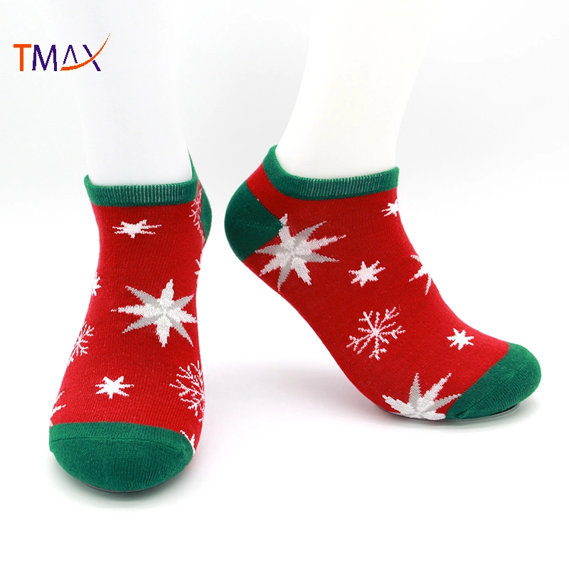 No Show Christmas Socks with Jacquard Patterns