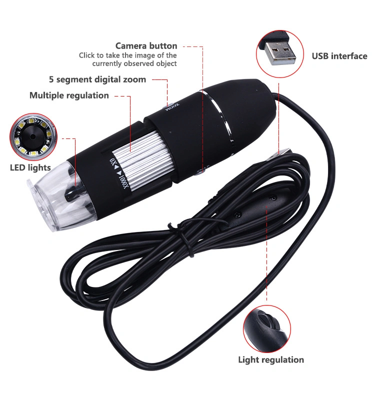 Digital Microscope 1000X USB Tte01502 for Industrial Maintenance
