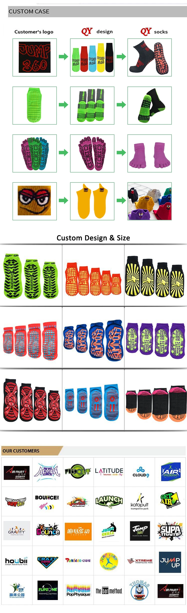 Wholesale Customized Sports Running Trampoline Socks Anti Slip Silican Grip Non Slip Ankle Sock Calcetines