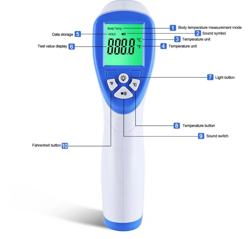 Hot Sale Body Infrared Baby Thermometer Gun Forehead, Digital Laser Infrared Laser Temperature Gun