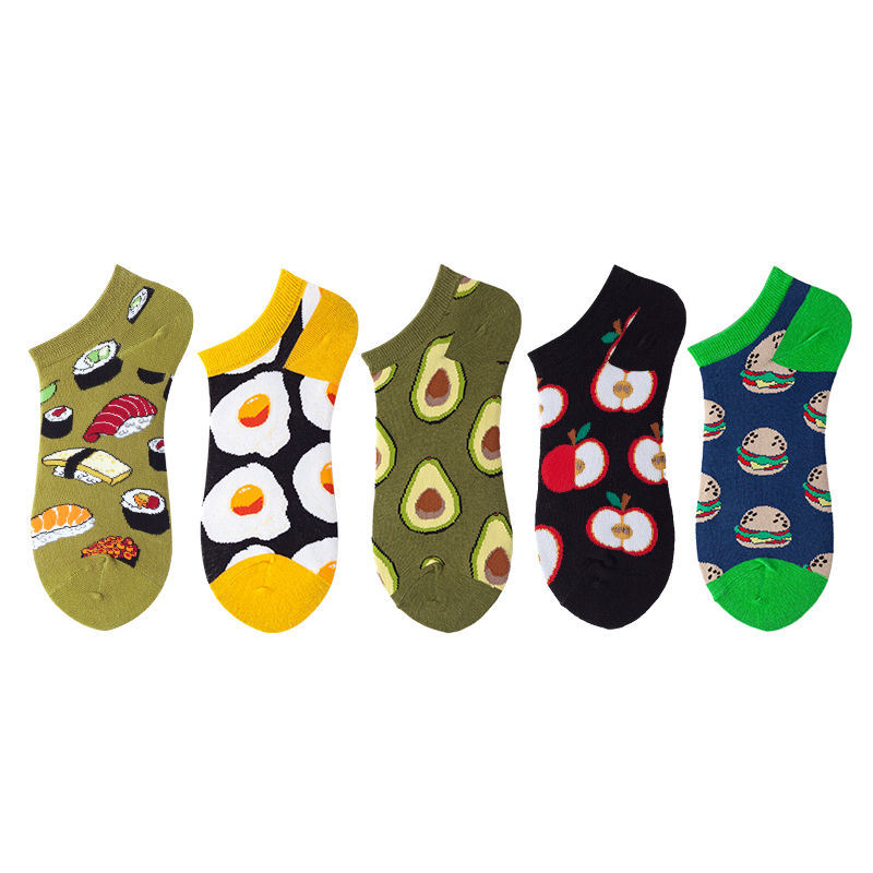 Low Cut Men Ankle Sock Series Men's 5-Pairs Cool Colorful Fancy Novelty Low Cut Ankle Sock