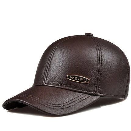 Custom Fashion Military Cap Leather Army Hat Sports Black Baseball Hat