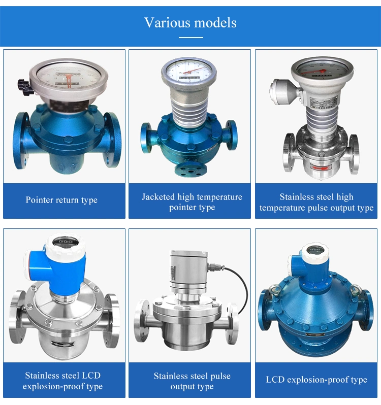 High Viscosity High Accuracy Flow Meter Stainless Steel Oval Gear Flow Meter with Digital Display