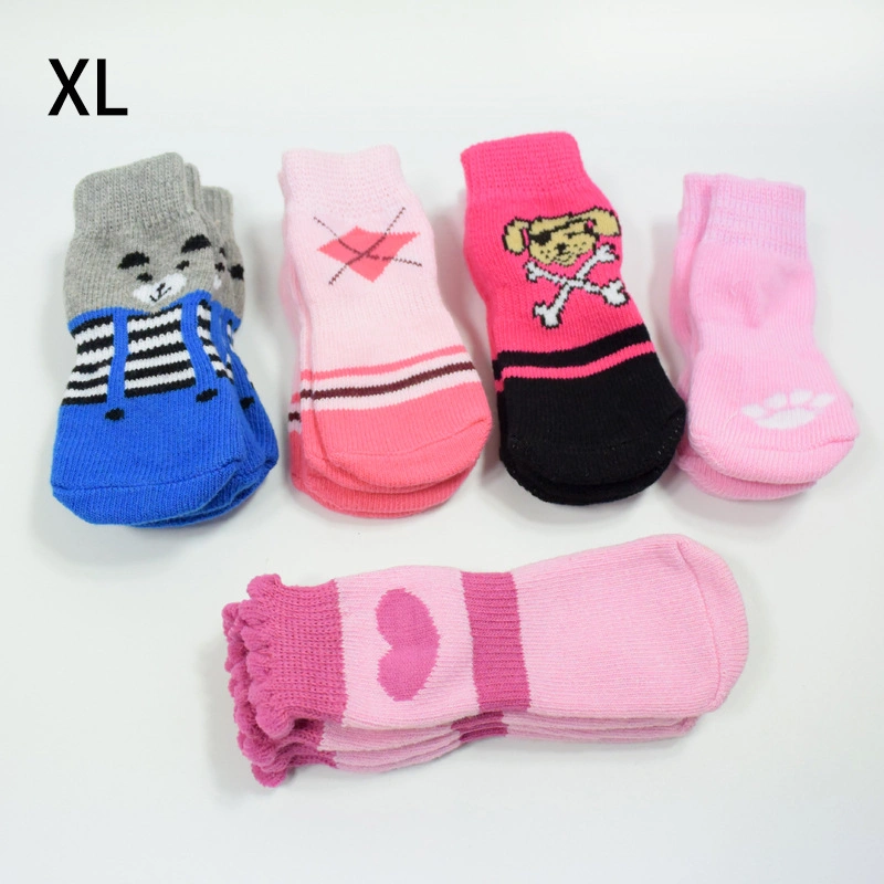 Pet Dog Autumn and Winter New Cotton Socks Wool Socks Paw Print Non-Slip Bottom