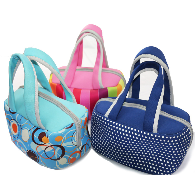 Customized Neoprene Picnic Girls Insulated Lunch Tote Bag