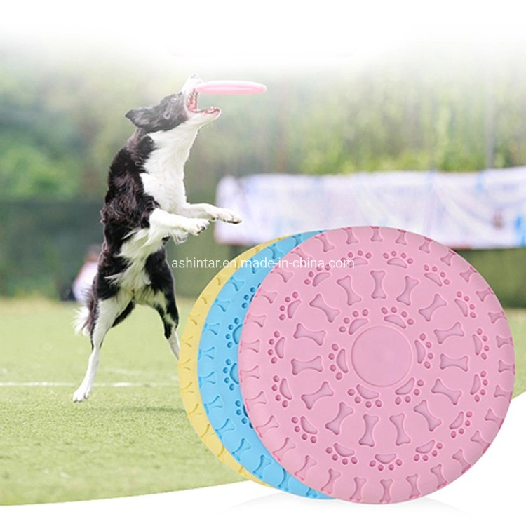 Multi Colors Pet Training Flying Disc Feeding Toy Rubber Catcher 9inch Large Dog Interactive Toys