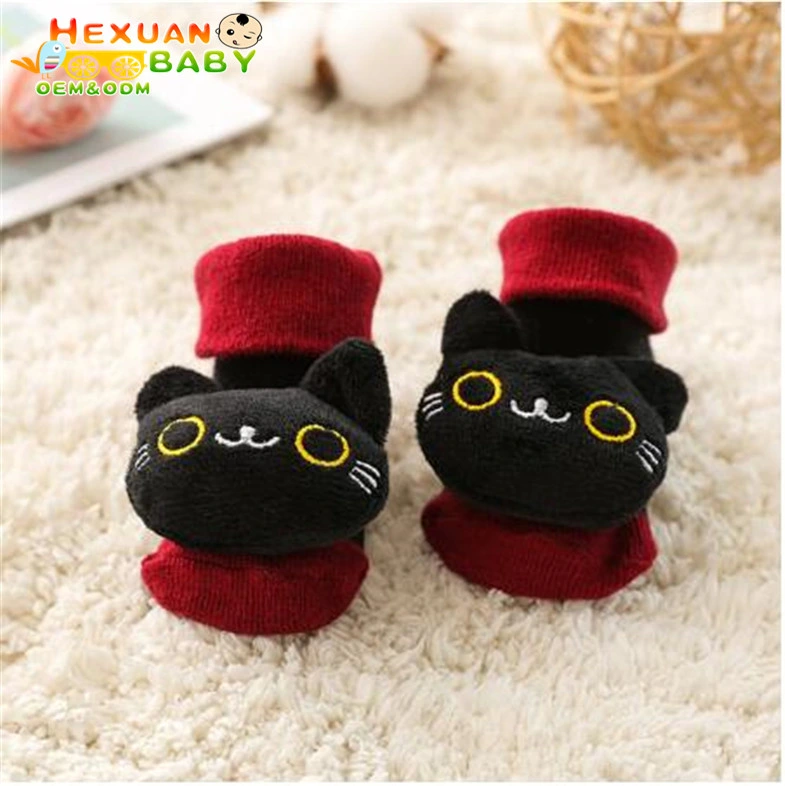 Wholesale Organic Cotton Shoe with 3D Cartoon Animal Pattern Baby Socks