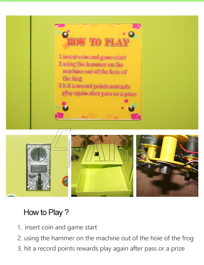 Amusement Park Kids Hit Frog 1 Player Game Machine Hit Hammer Arcade Game Machine for Sale